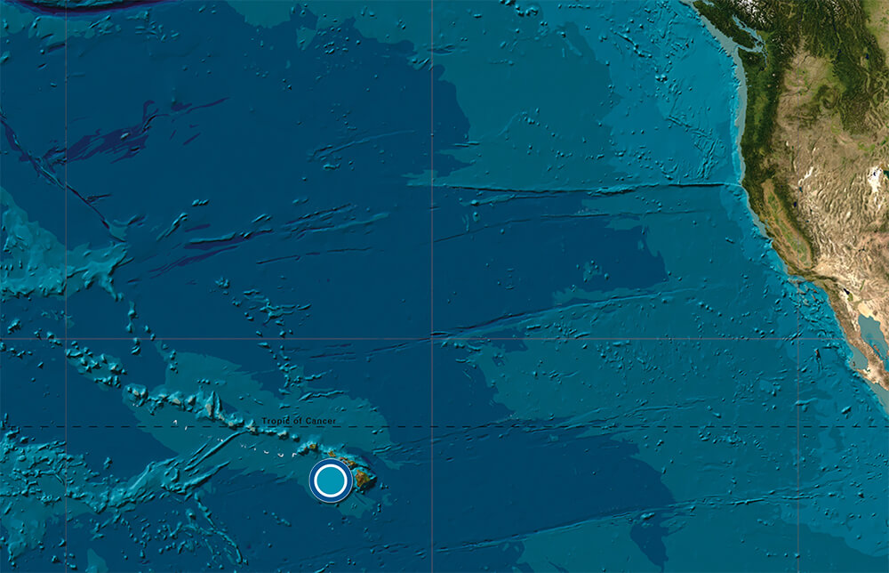A map showing the location of Hawaiian Islands Humpback Whale National Marine Sanctuary