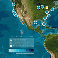 a map of the national marine sanctuary system