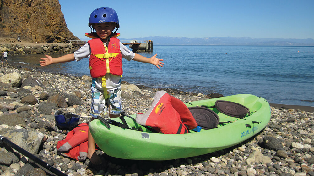 Child gettin ready to go kayaking