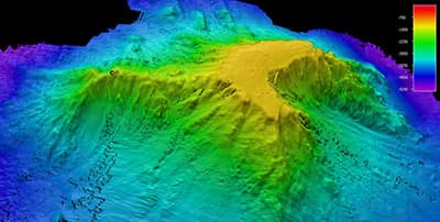 Bathymetric map of Titov Seamount within the Howland and Baker Islands Unit