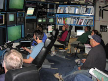 Crew in the control room