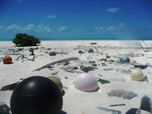 plastic marine debris collection on green island