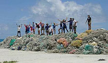 a season's worth of collected nets