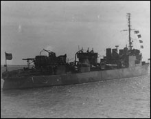 USS Roper (DD-147), a Wickes-class destroyer, sank the U-85 on April 14, 1942 off the coast of Nags Head, NC. The U-85 was the first U-boat to be sunk in US waters during WWII. Photo credit The National Archives