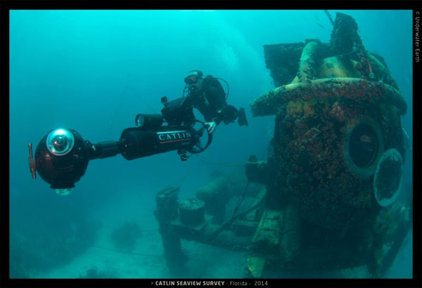photo of a diver capturing aquarius reef base