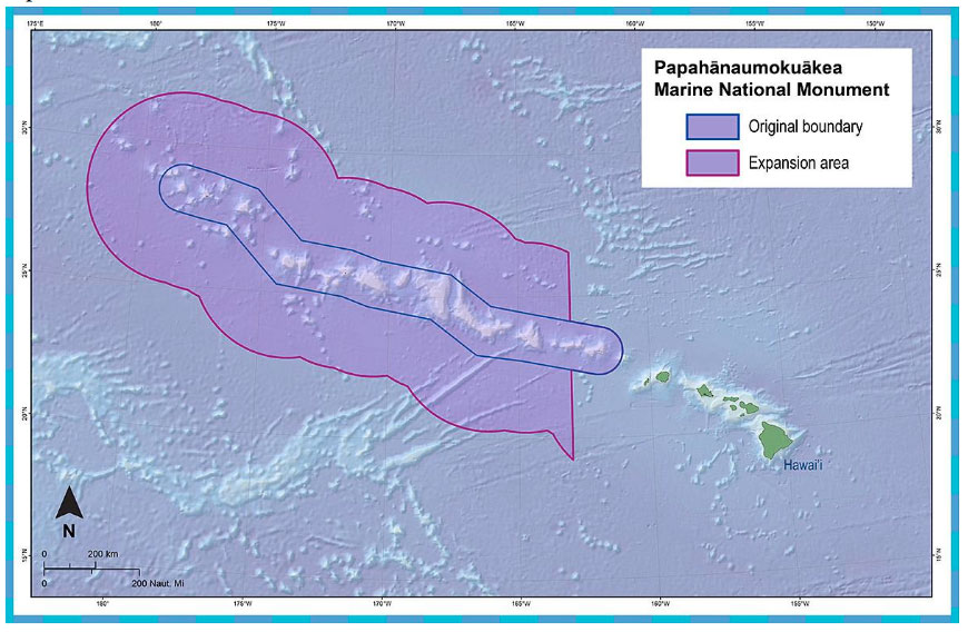 map of the boundaries of papahanaumokuakea