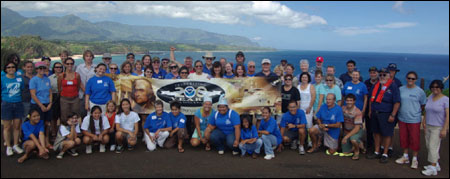 Kaua`i environmental organizations' staff and volunteers celebrate the annual Ocean Fair and NOAA's 200th anniversary.
