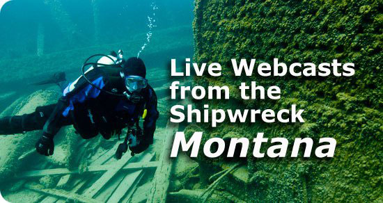 diver on the montana shipwreck