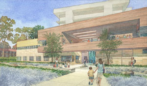 artist rendering of outside of facility