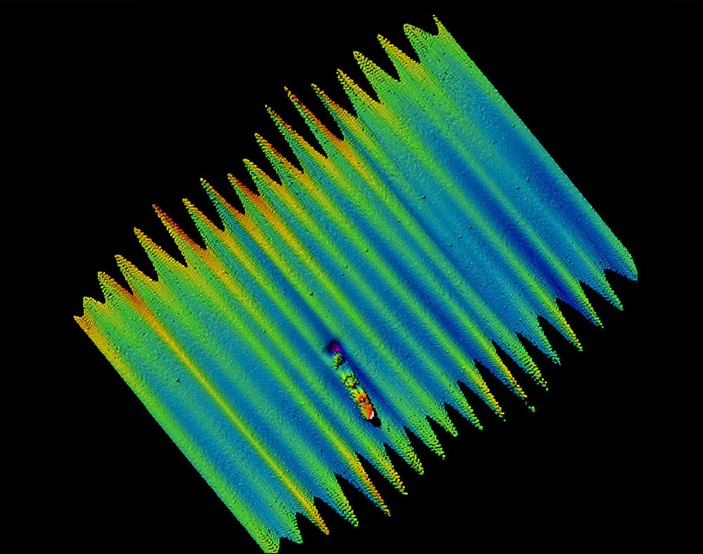 multibeam sonar image of the wreck