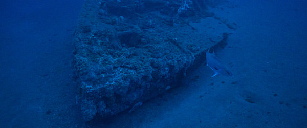 view of the bow of the uss monitor shipwreck