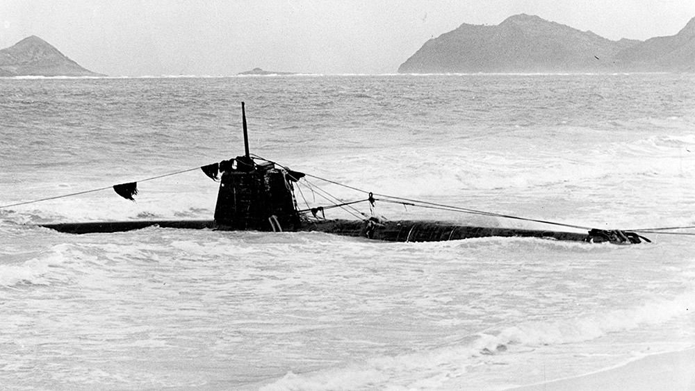 Japanese mini submarine submarine HA-19 washed a shore
