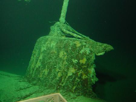 conning tower of a midget submarine wreck