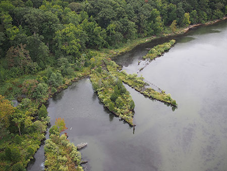 Aerial view of Mallows Bay