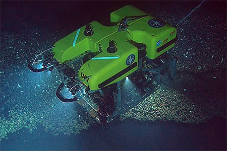 photo of an rov underwater