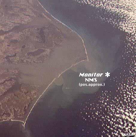 satellite image of monitor national marine sanctuary
