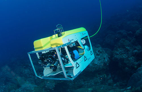 photo of remotely operated vehicle under water