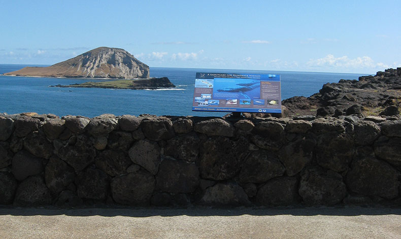 Photo of a sign at Hawaiian Islands Humpback Whale