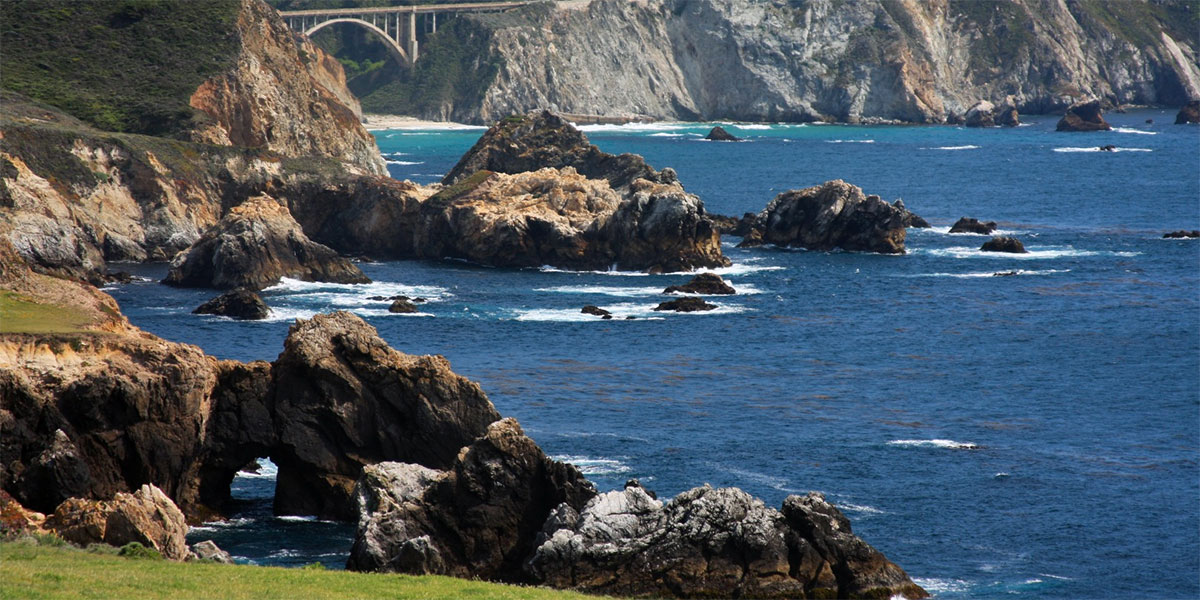 photo of cliffs and a beach in Monterey