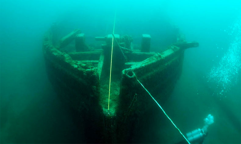 Photo of a shipwreck's bow