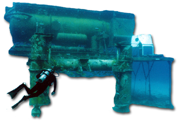 aquarius underwater with a diver