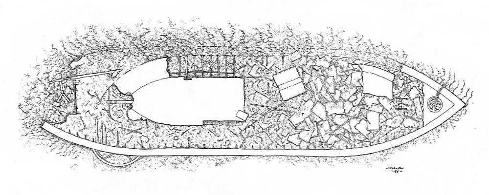 illustration of the Monitor as seen from above its current position
