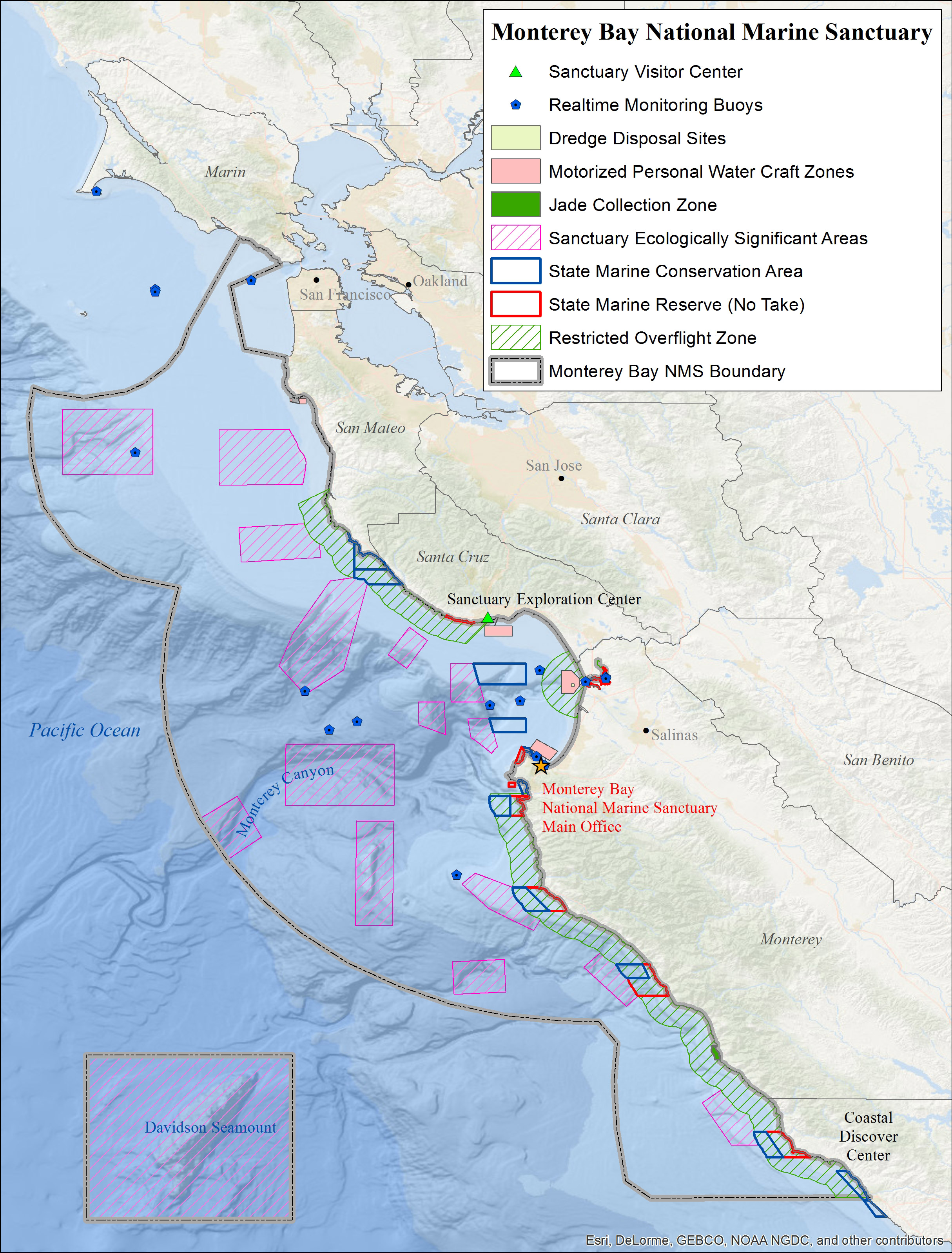 Monterey Bay sentinel site map