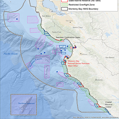 Map depicting Monterey Bay location