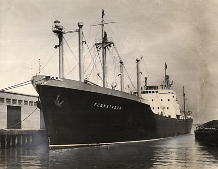 Freighter MV Fernstream moored at the dock in San Francisco, California