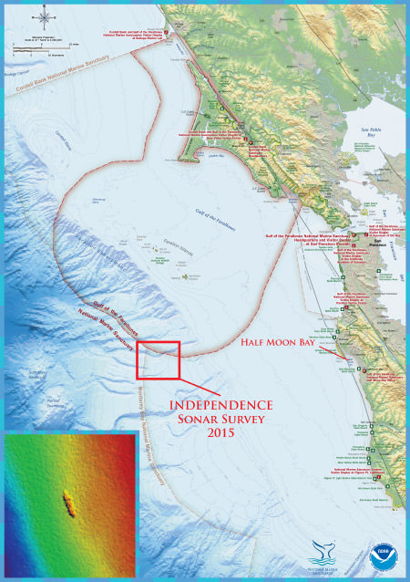 map depicting the survey location of the independence