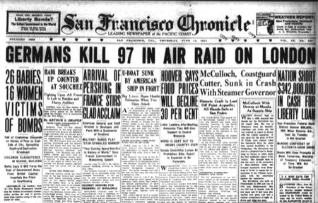 san francisco chronicle front page on the day the mcculloch was lost