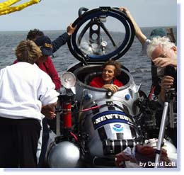 Syliva Earle and crew near submersible