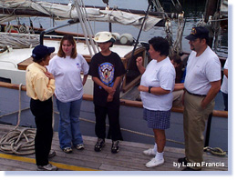 Sylvia with students and interpreter